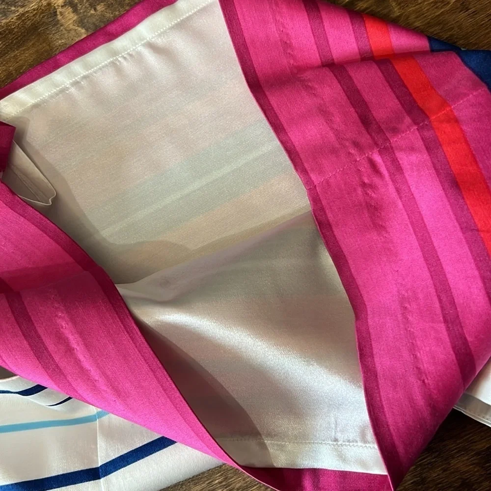 TART White Pink Blue Striped Mini Skirt Size Medium Preppy